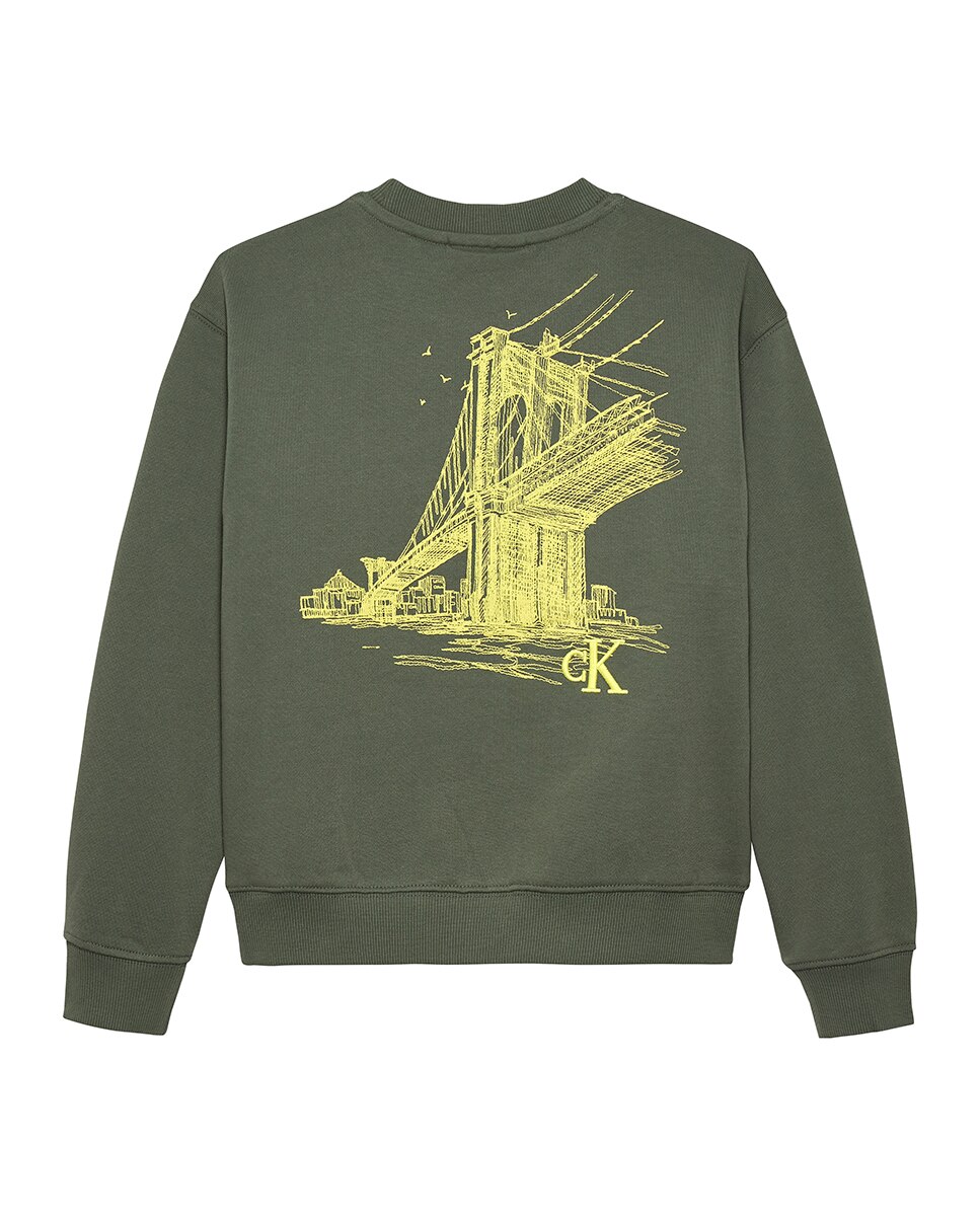 Sweatshirt com Ilustração nas Costas Calvin Klein Verde-3