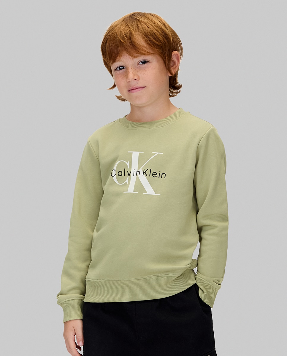 Sweatshirt de menino com logótipo Verde-1