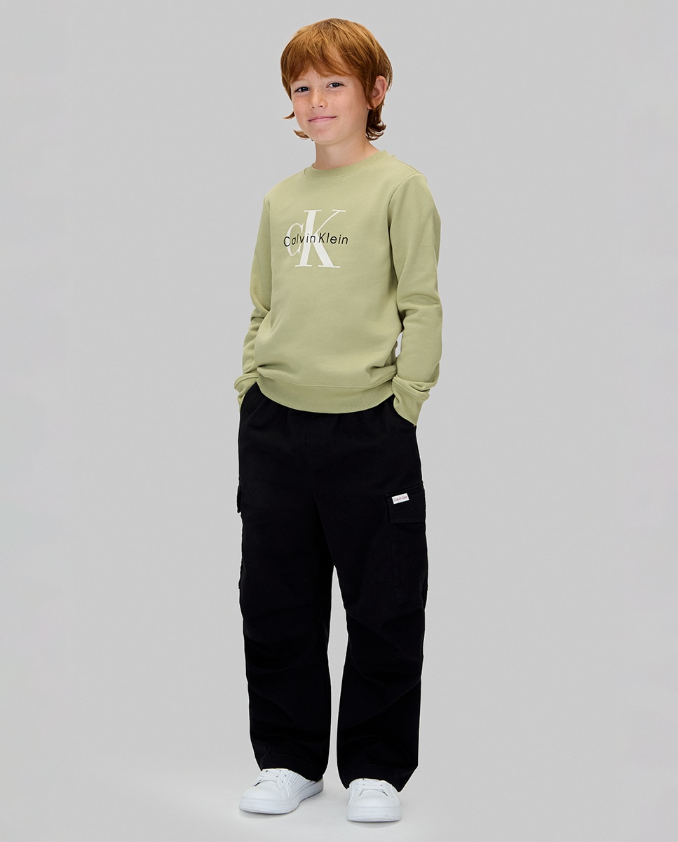 Sweatshirt de menino com logótipo Verde-3