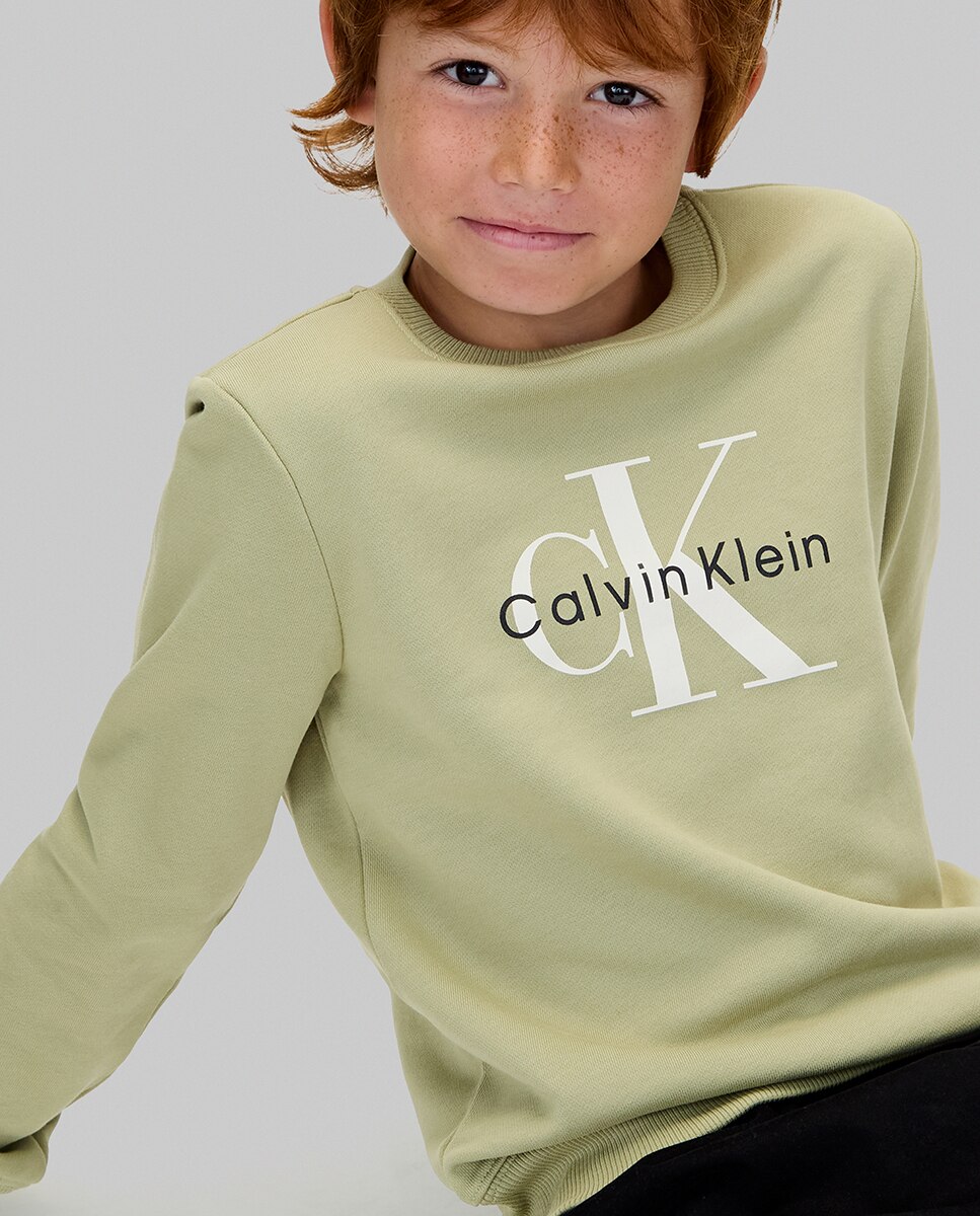 Sweatshirt de menino com logótipo Verde-4