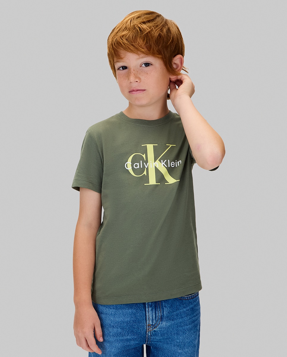 T-shirt com Monograma CK Calvin Klein Verde-1
