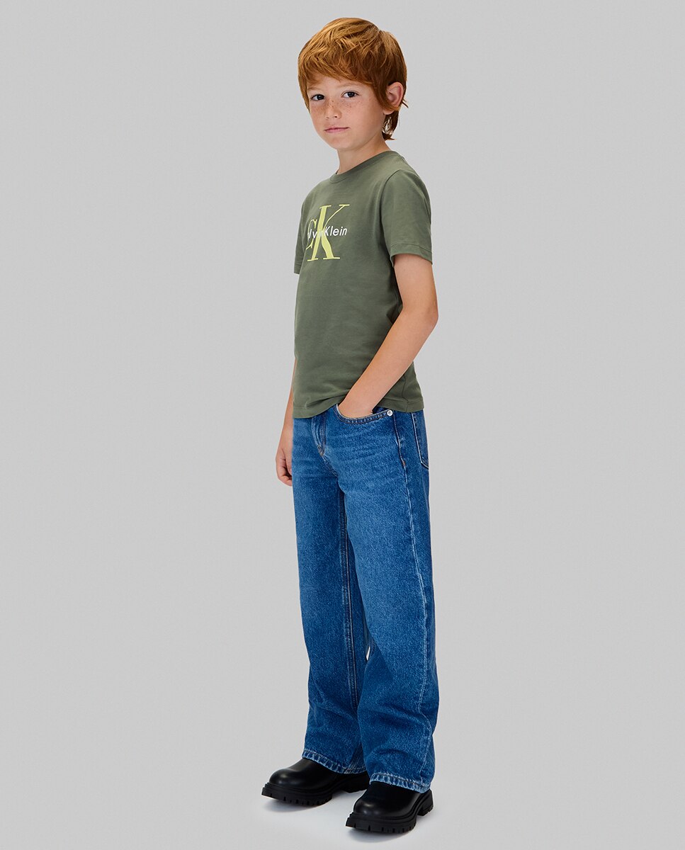T-shirt com Monograma CK Calvin Klein Verde-3