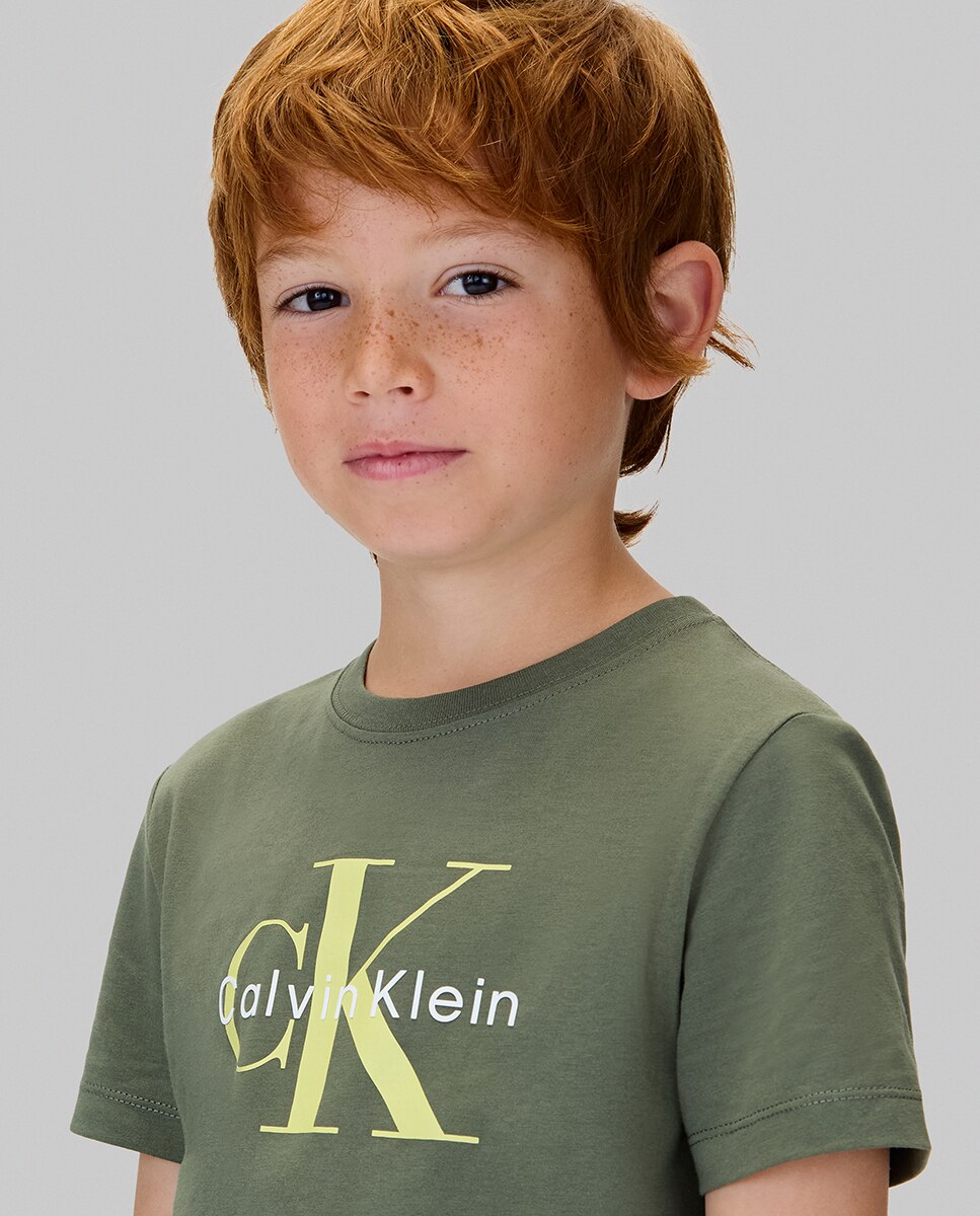 T-shirt com Monograma CK Calvin Klein Verde-4