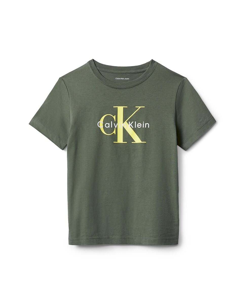 T-shirt com Monograma CK Calvin Klein Verde-6
