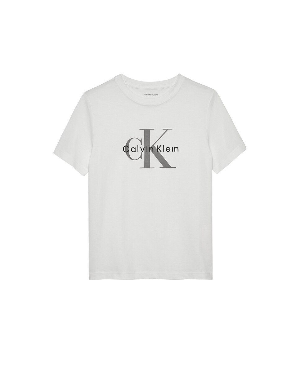 T-shirt com Monograma CK Branco-1