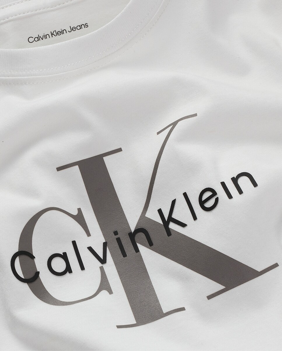 T-shirt com Monograma CK Branco-2