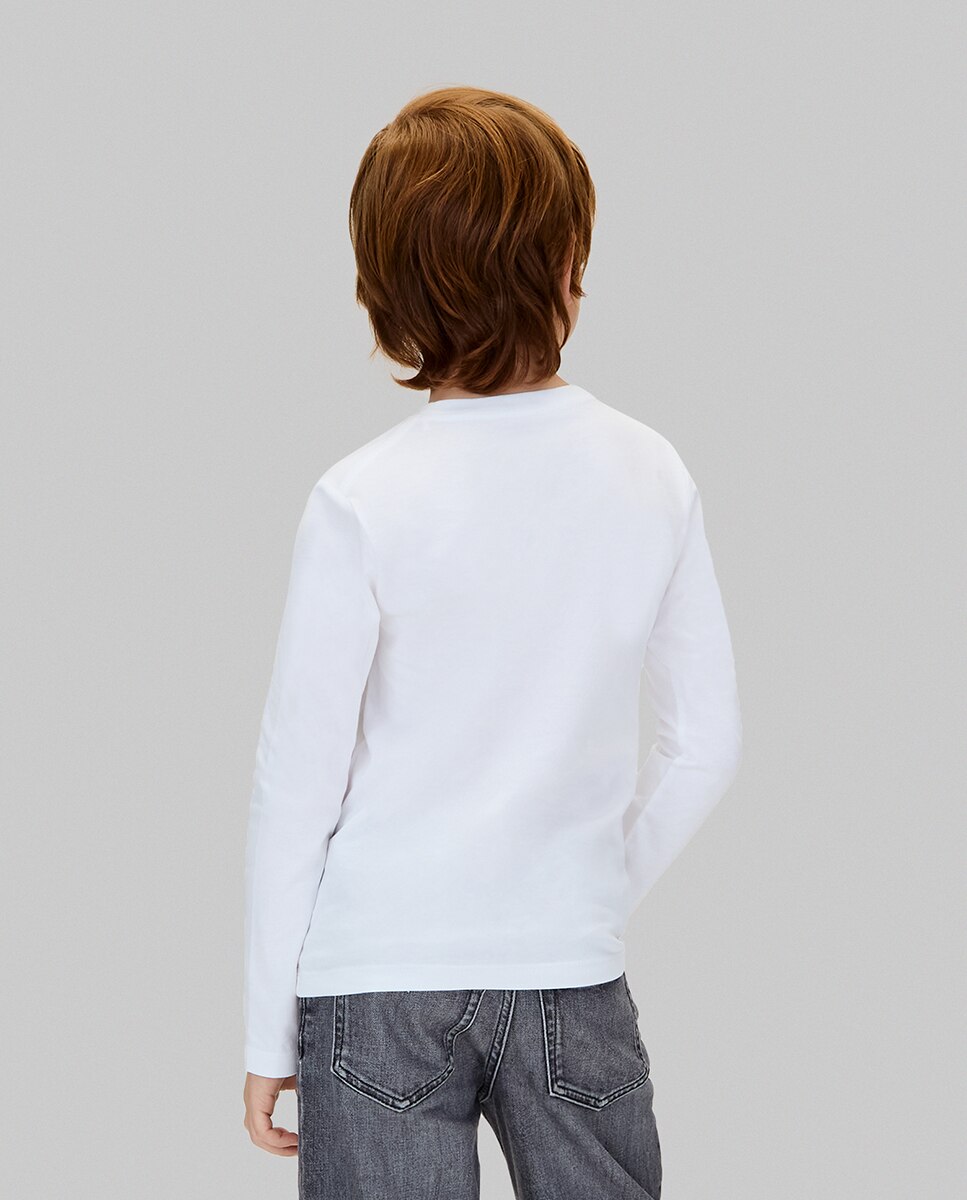 Camisola de manga comprida Branco-2