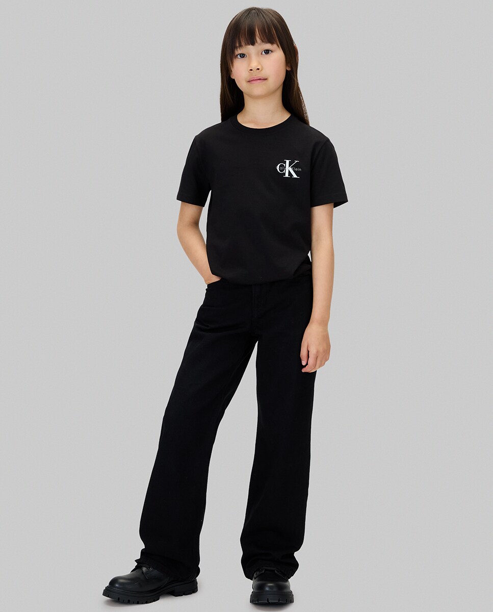 T-shirt com Monograma CK Preto-3