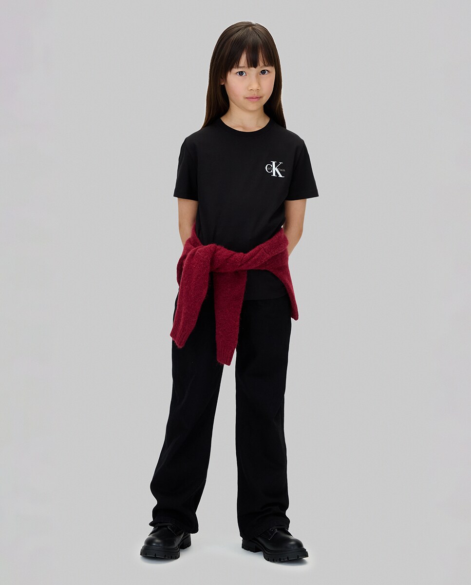 T-shirt com Monograma CK Preto-5