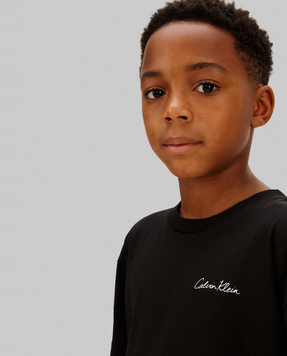 T-shirt de Algodão com Logótipo Calvin Klein Preto-2