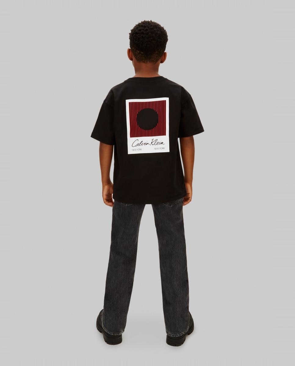 T-shirt de Algodão com Logótipo Calvin Klein Preto-3