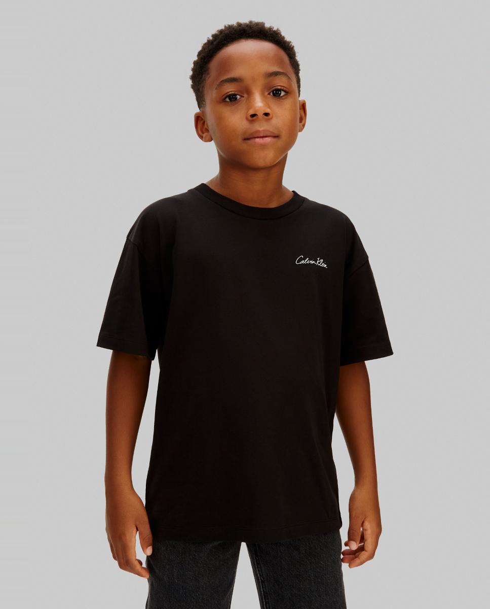 T-shirt de Algodão com Logótipo Calvin Klein Preto-4