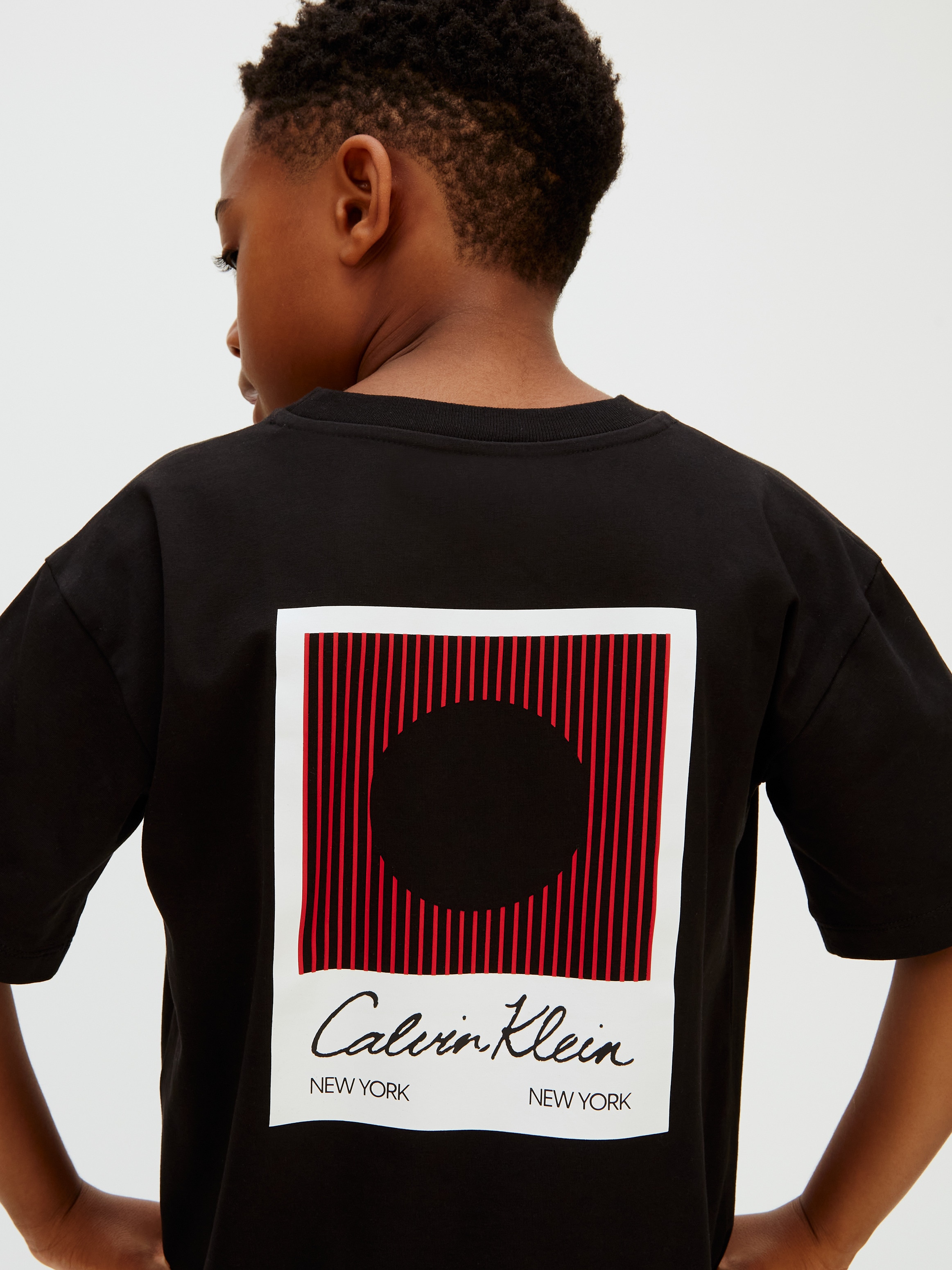 T-shirt de Algodão com Logótipo Calvin Klein Preto-5
