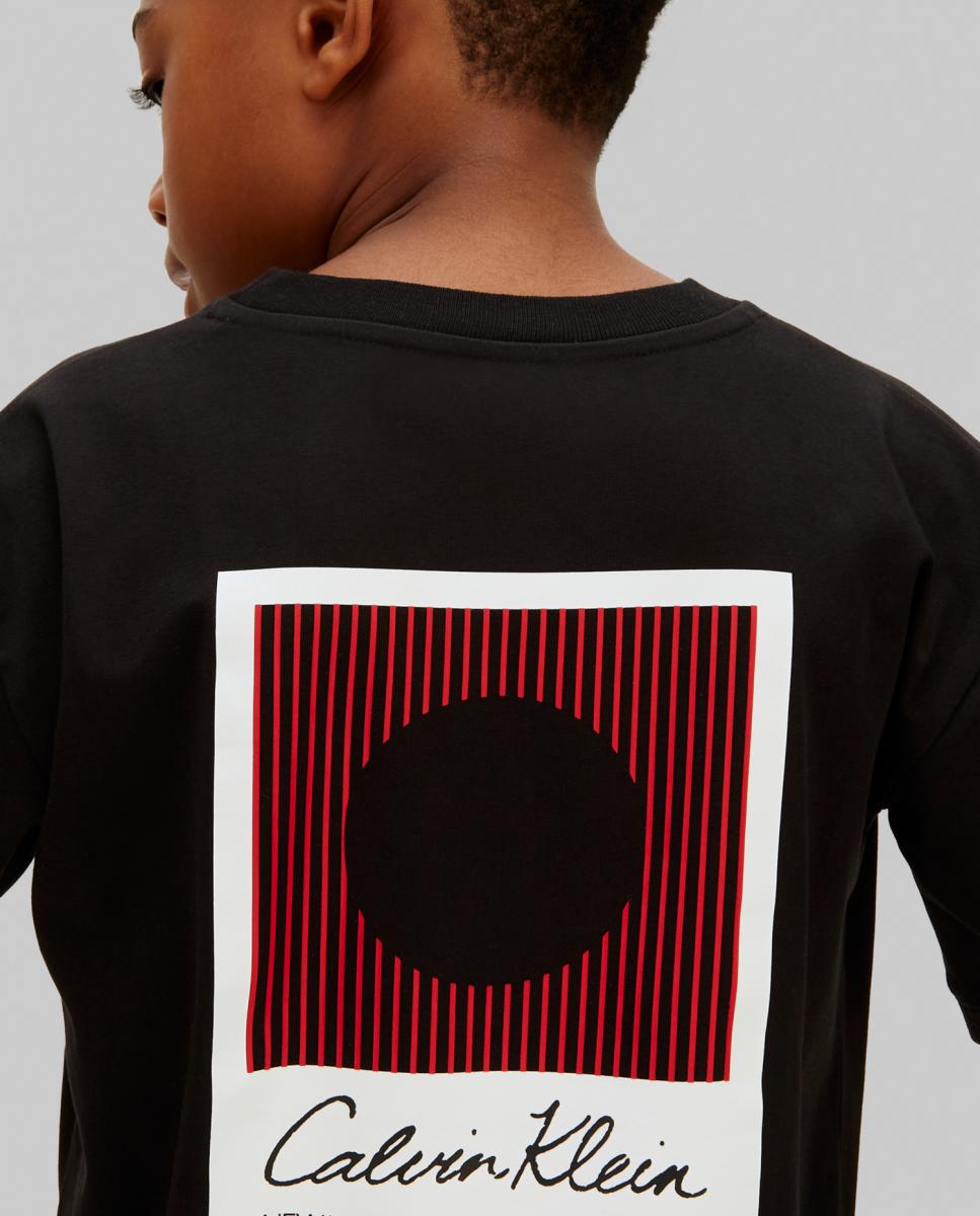 T-shirt de Algodão com Logótipo Calvin Klein Preto-6