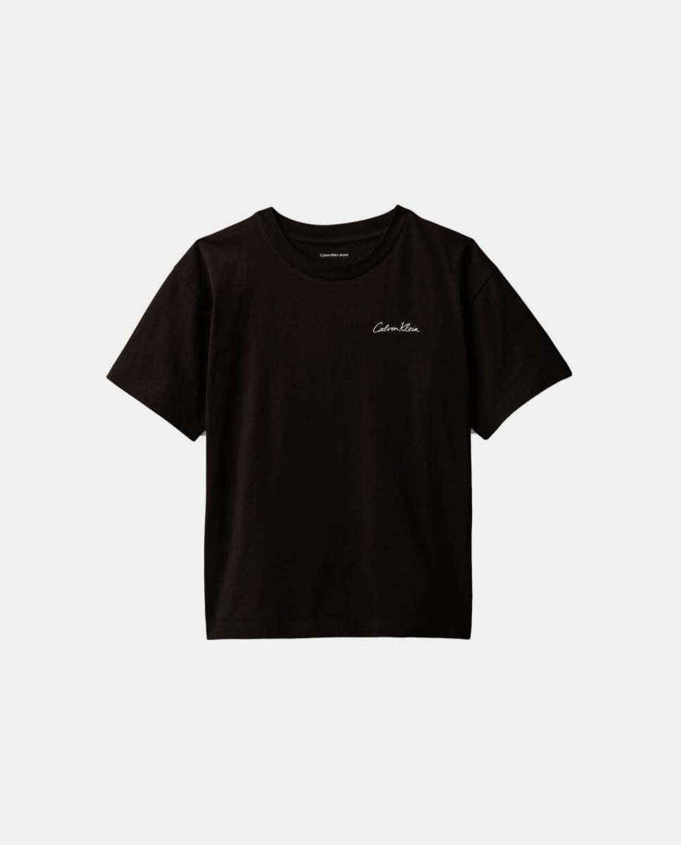 T-shirt de Algodão com Logótipo Calvin Klein Preto-8