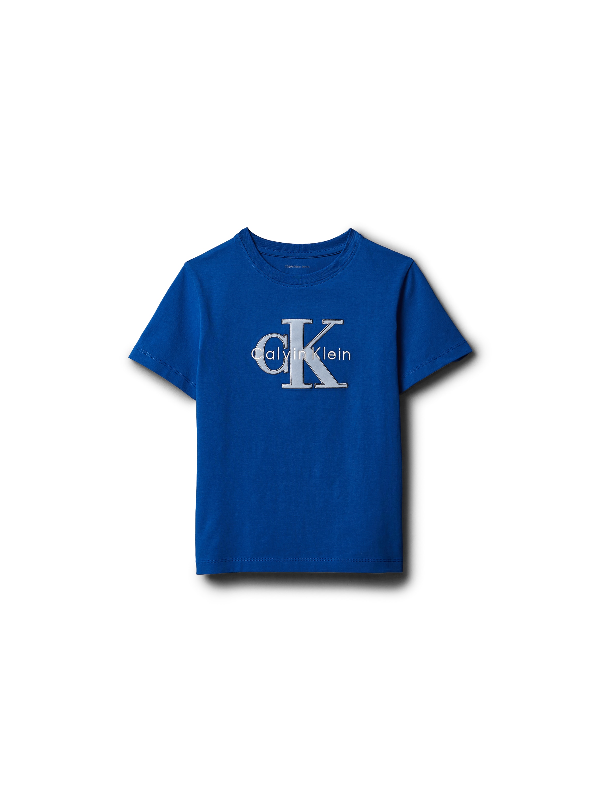 T-shirt com Monograma à Frente Calvin Klein Azul-3