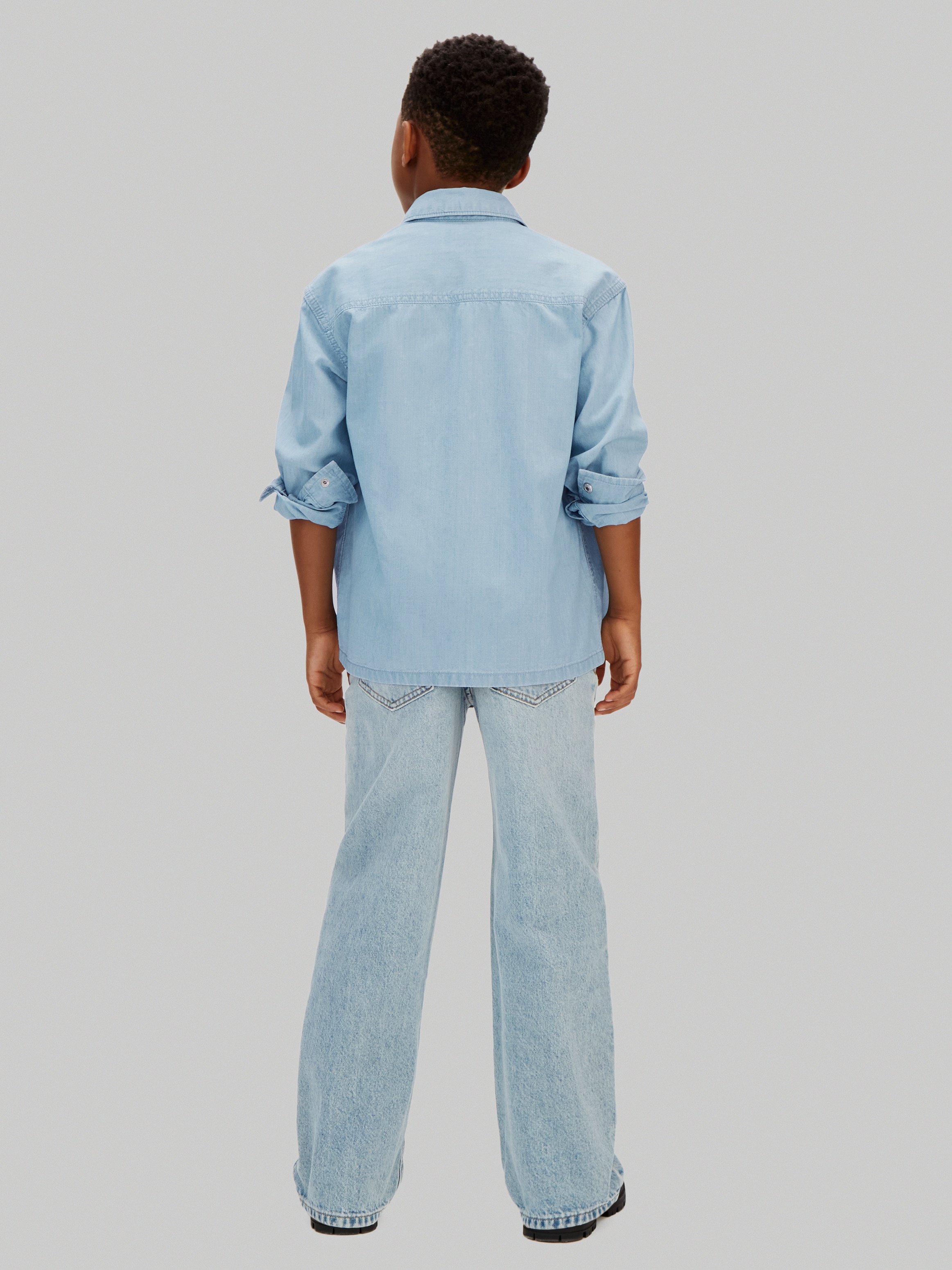 Camisa de Chambray Azul-3