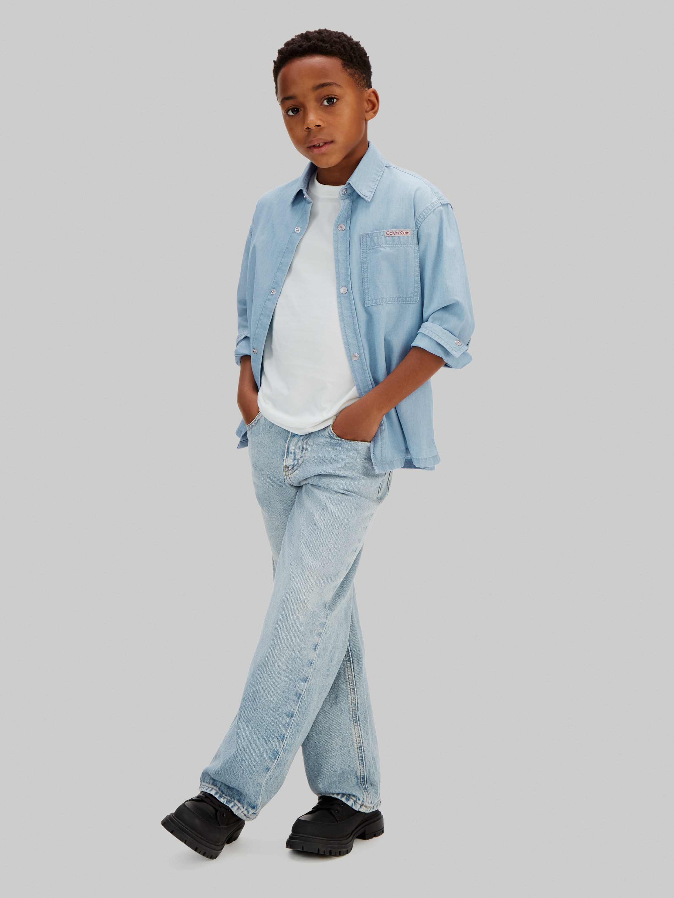 Camisa de Chambray Azul-4