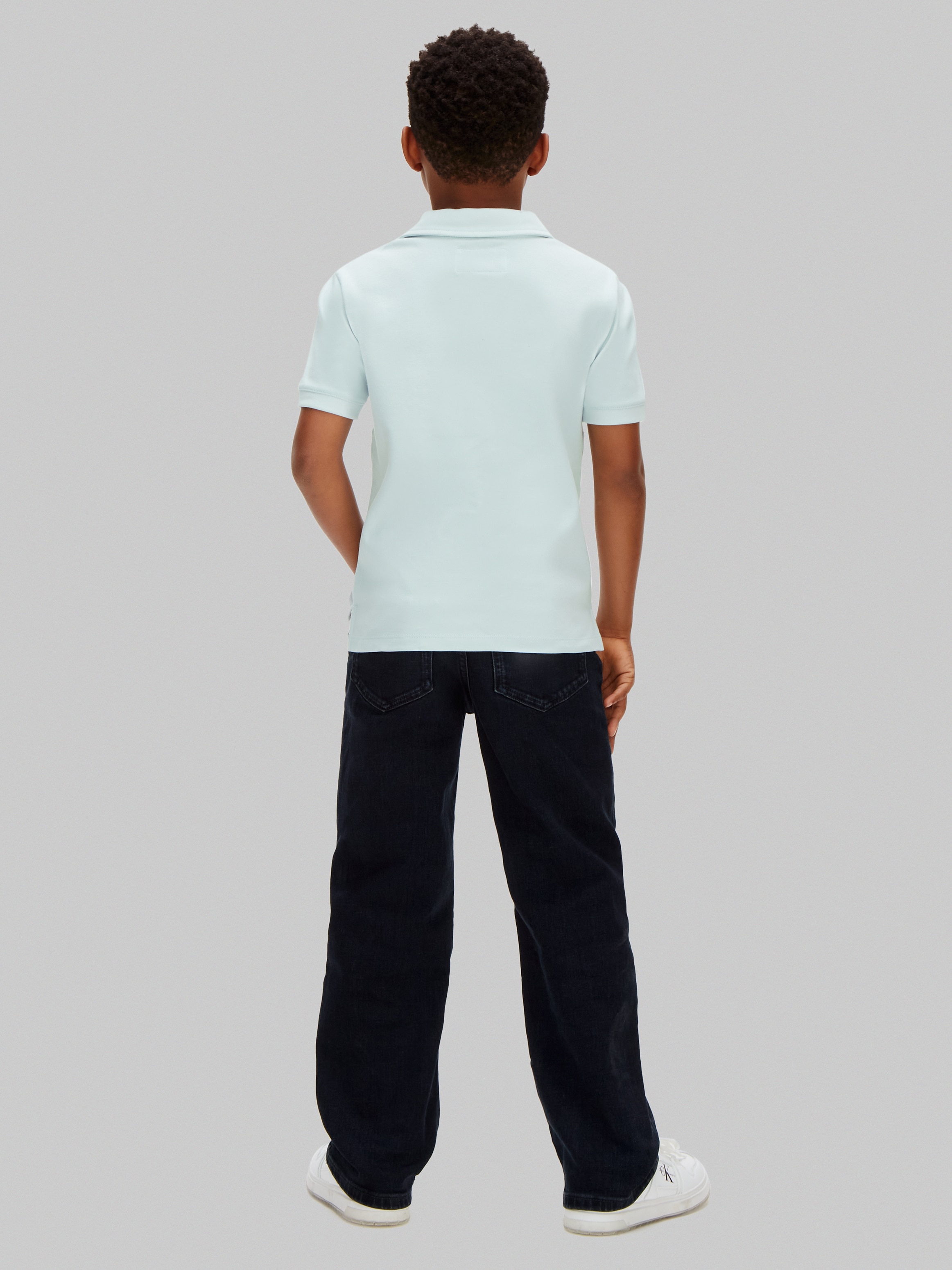 Polo Bicolor com Monograma Azul-2