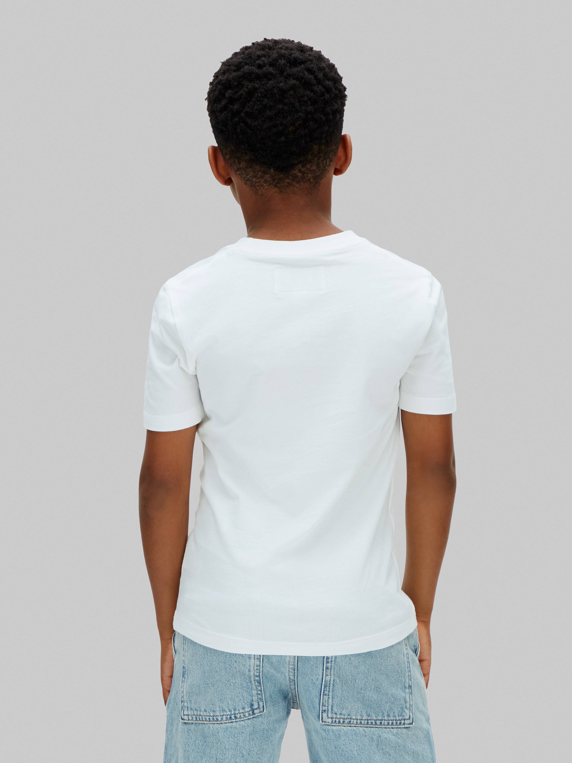 T-shirt com Logótipo Múltiplo Calvin Klein Branco-3