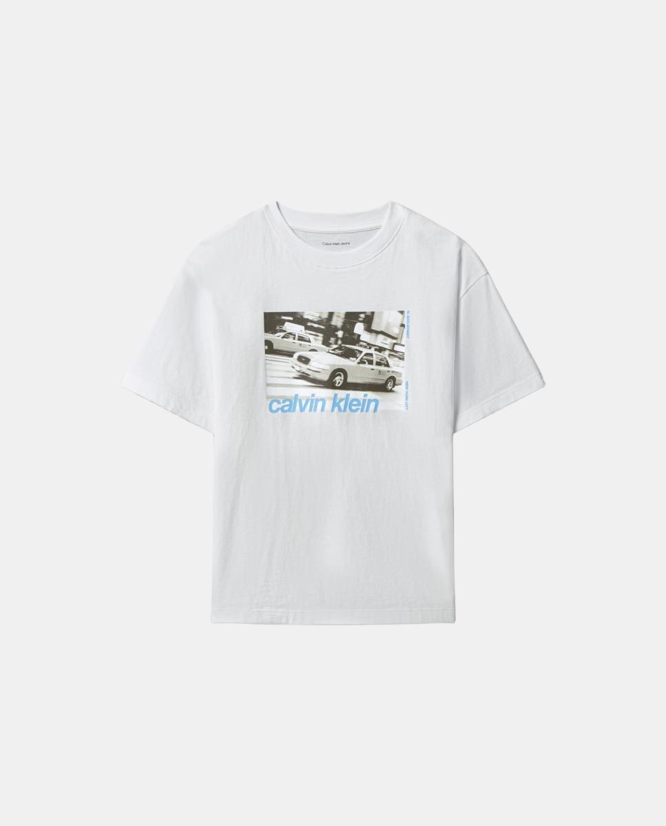 T-shirt com Ilustração Branco-6