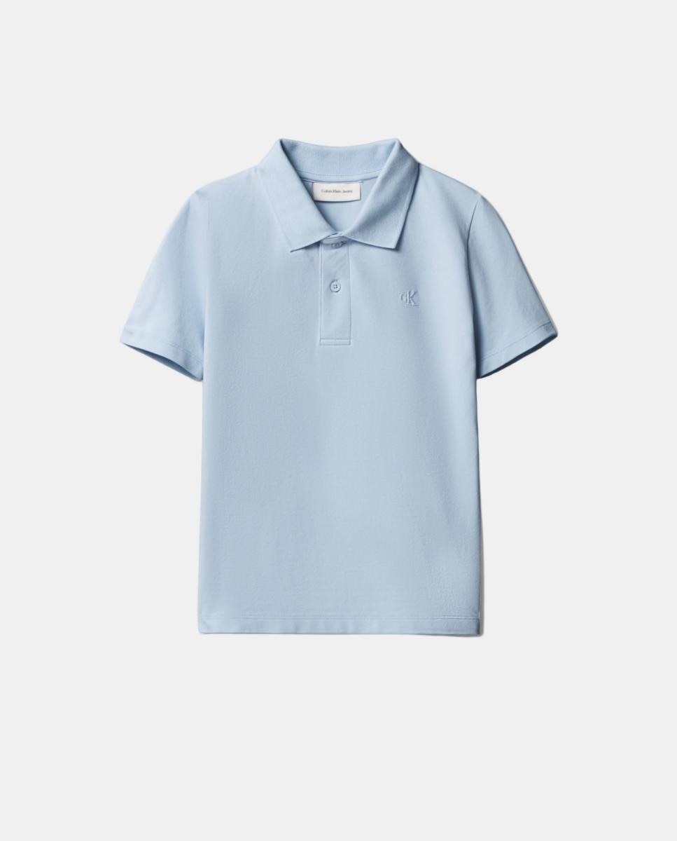 Polo Piqué com Logótipo Calvin Klein Azul-5