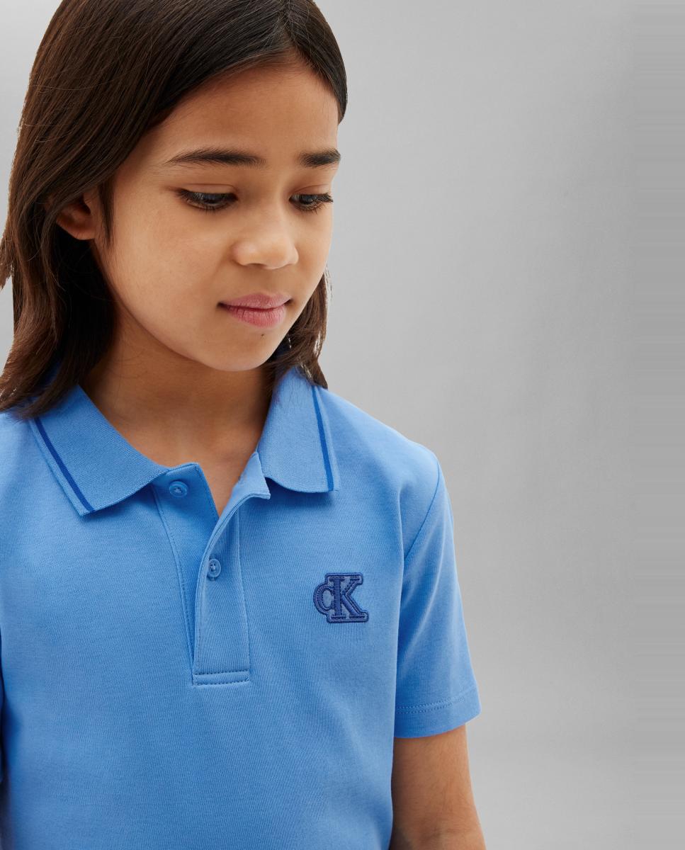 Polo Piqué com Contraste Calvin Klein Azul-3