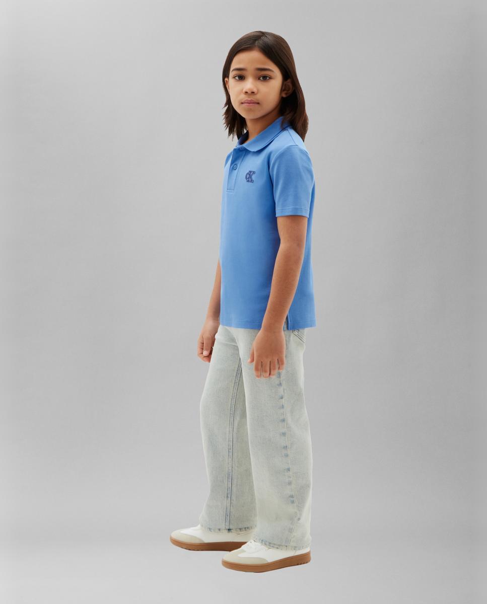 Polo Piqué com Contraste Calvin Klein Azul-4