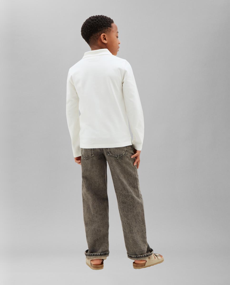 Polo Piqué de Manga Comprida Calvin Klein Branco-2