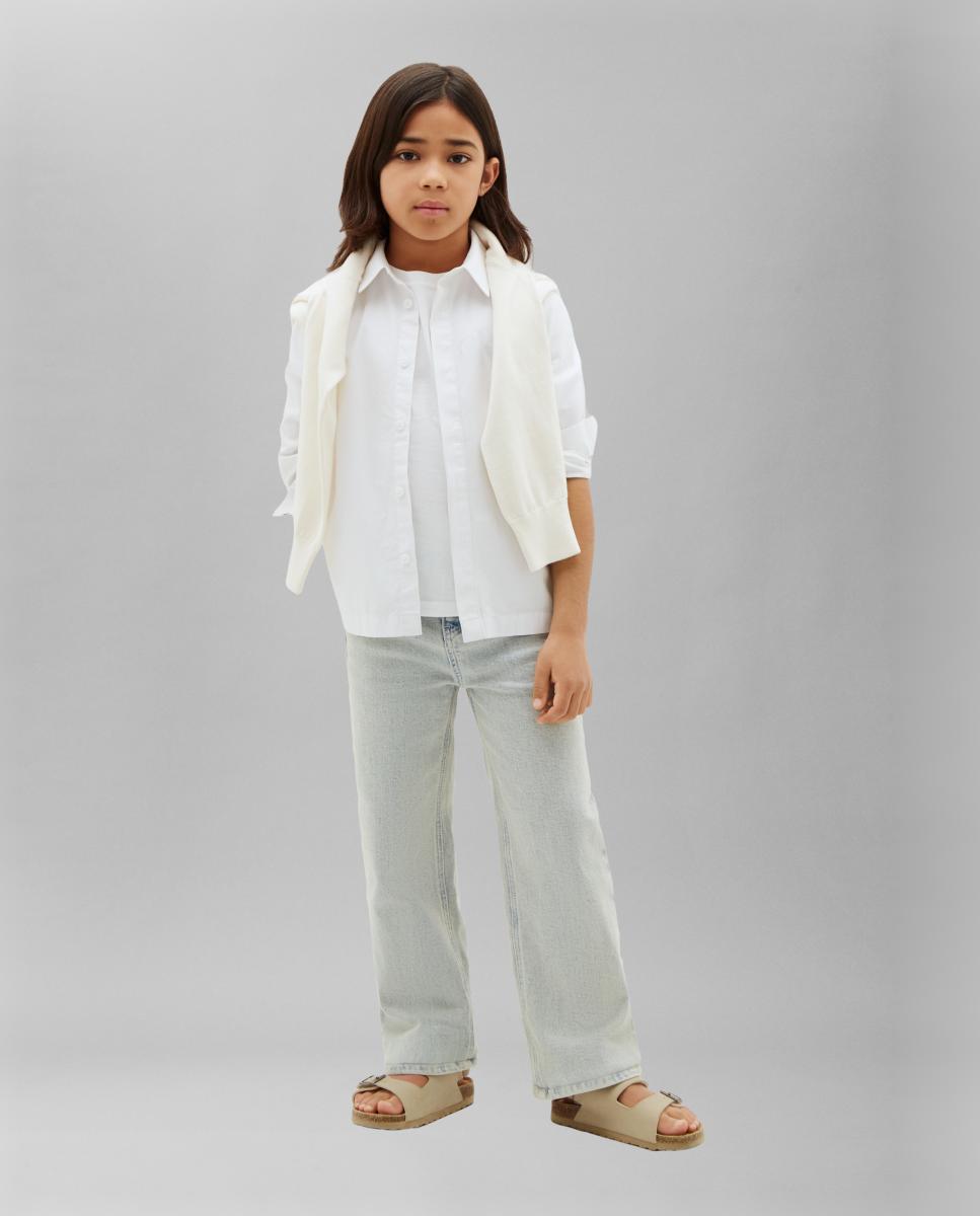 Camisa com Logótipo em Contraste Branco-4