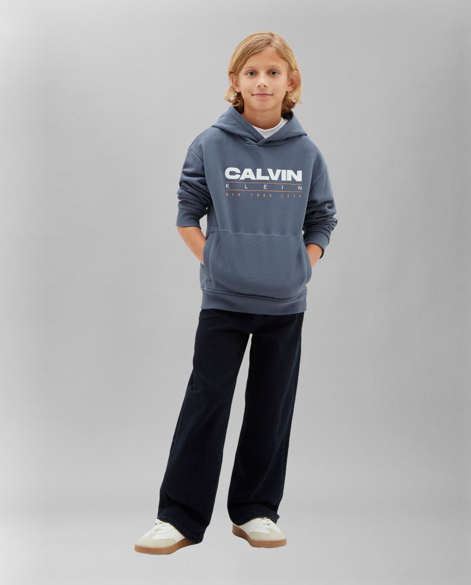 Sweatshirt com Estampado Gráfico Calvin Klein Azul-3