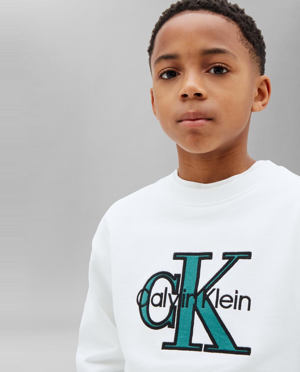 Sweatshirt com Estampado Gráfico Calvin Klein Branco-3