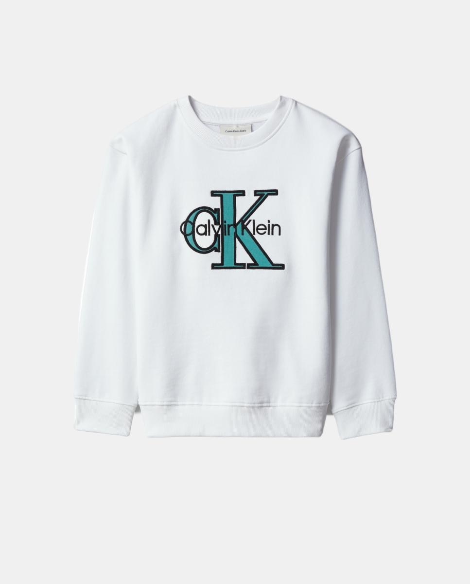 Sweatshirt com Estampado Gráfico Calvin Klein Branco-5