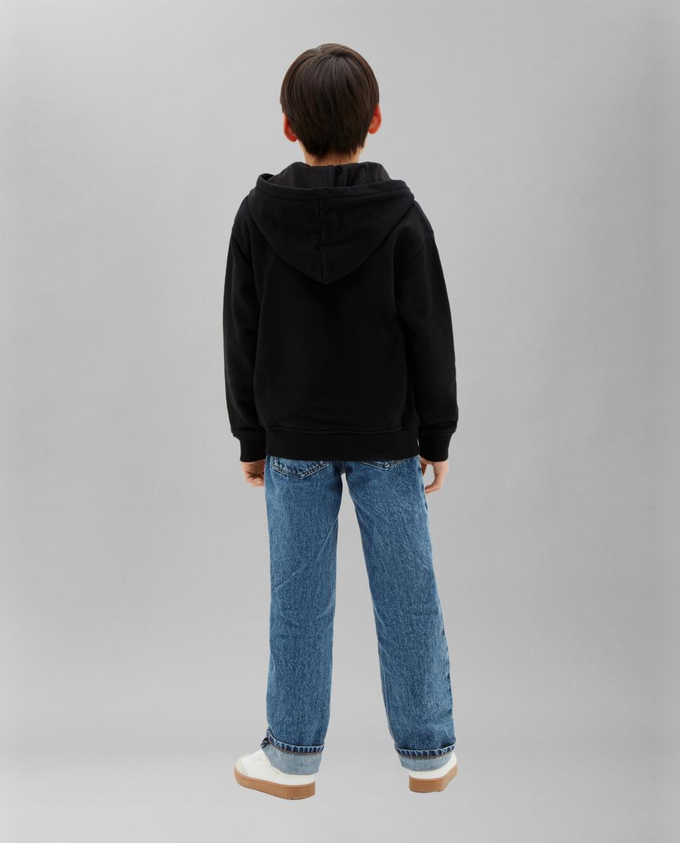 Sweatshirt de menino com fecho de correr Calvin Klein Preto-2