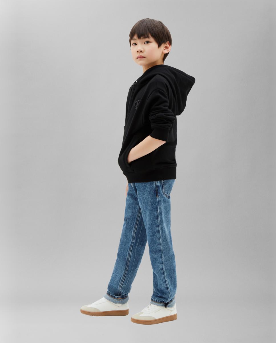Sweatshirt de menino com fecho de correr Calvin Klein Preto-4