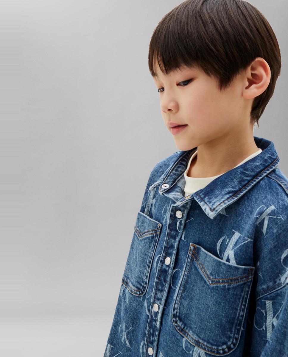 Sobrecamisa com Estampado Calvin Klein Azul-4