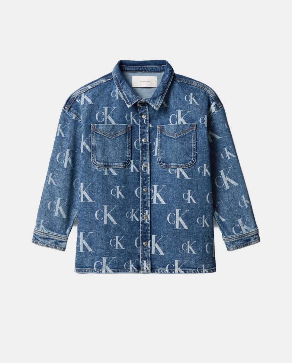 Sobrecamisa com Estampado Calvin Klein Azul-6