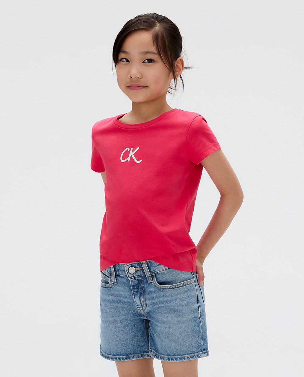 T-shirt com Logótipo Glitter Vermelho-4