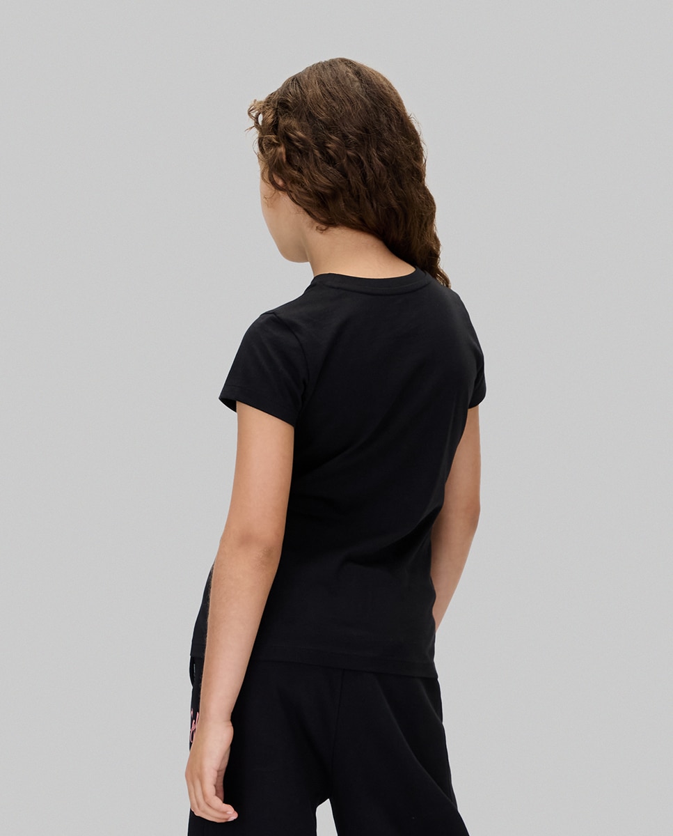 T-shirt com Ilustração de Lettering Preto-2