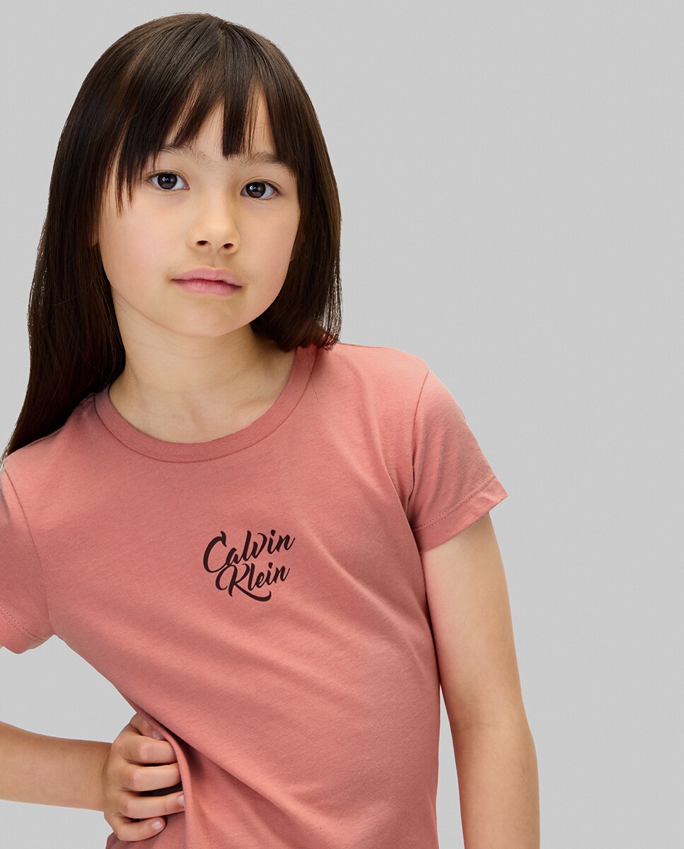 T-shirt com Ilustração de Lettering Rosa-4