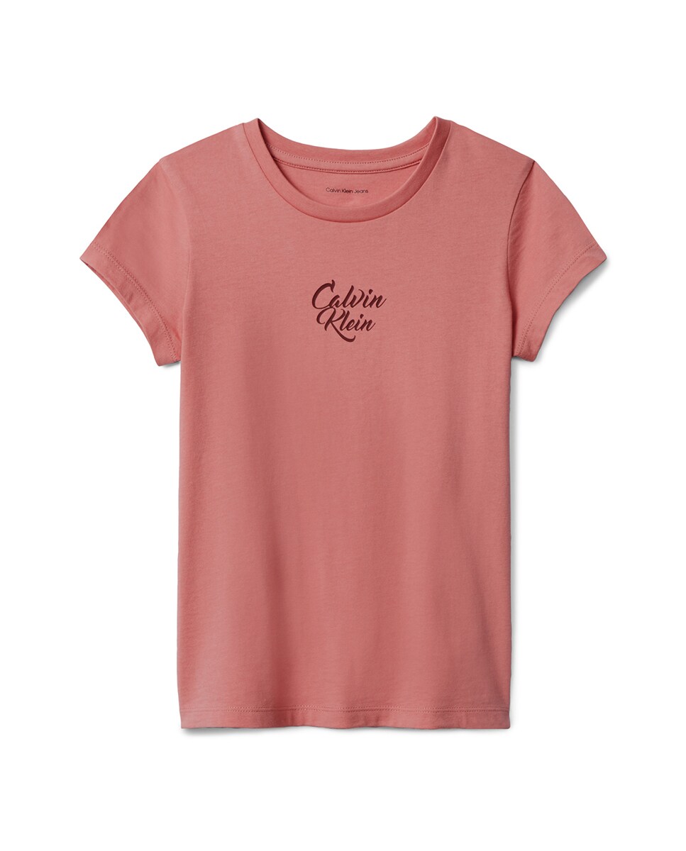 T-shirt com Ilustração de Lettering Rosa-6