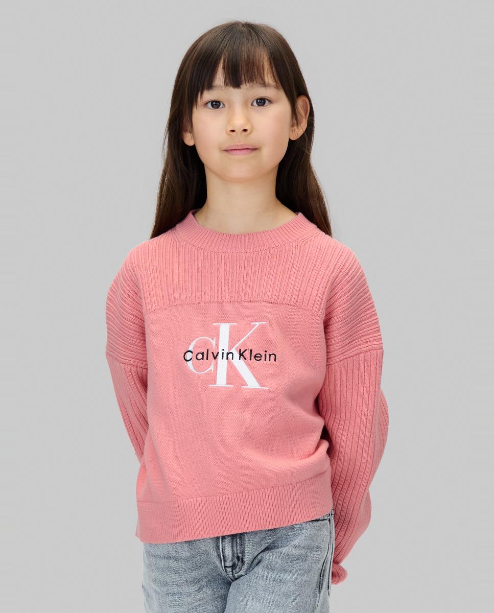 Jersey de niña con monograma CK - Calvin Klein - Rosa Rosa-1