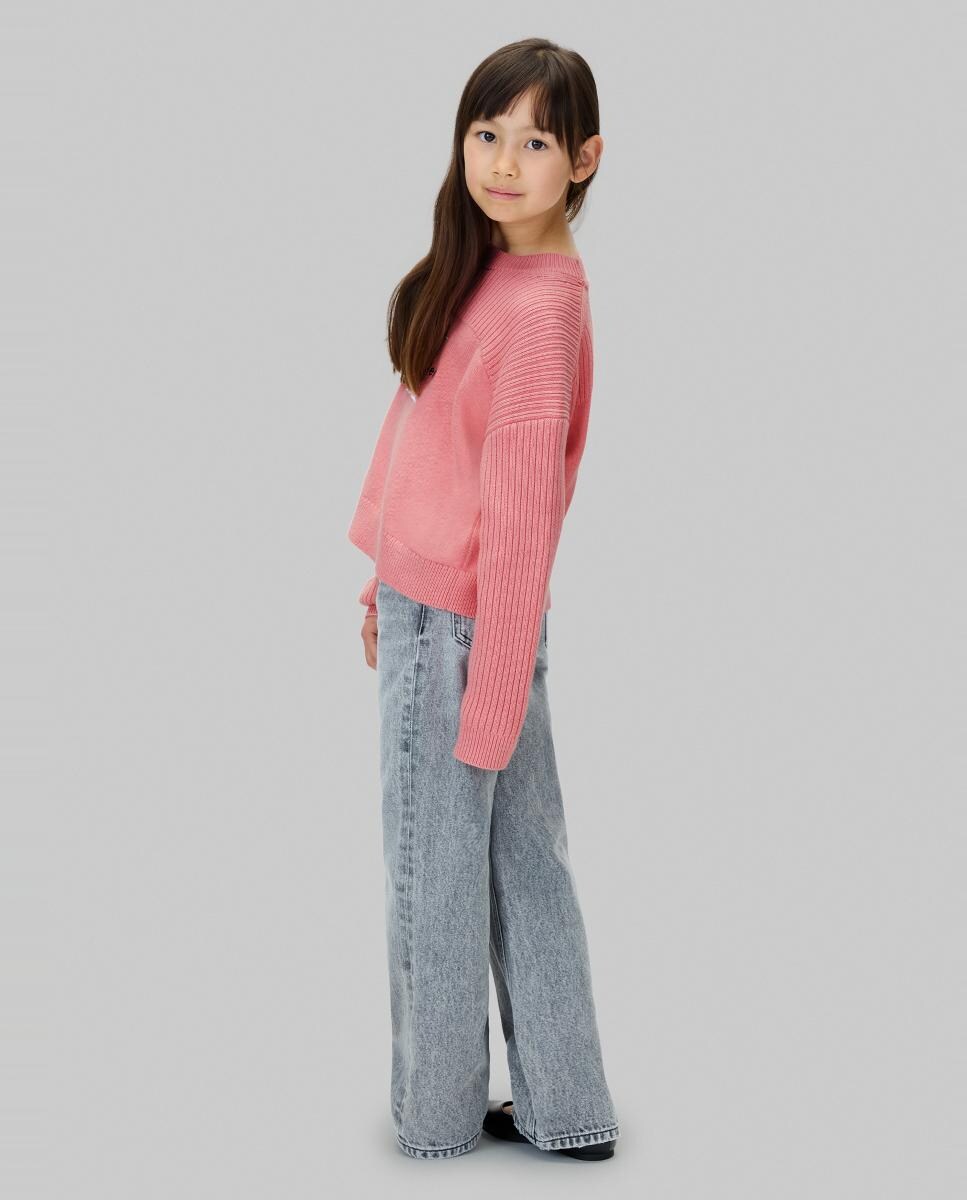 Camisola de Malha com Monograma CK Rosa-5