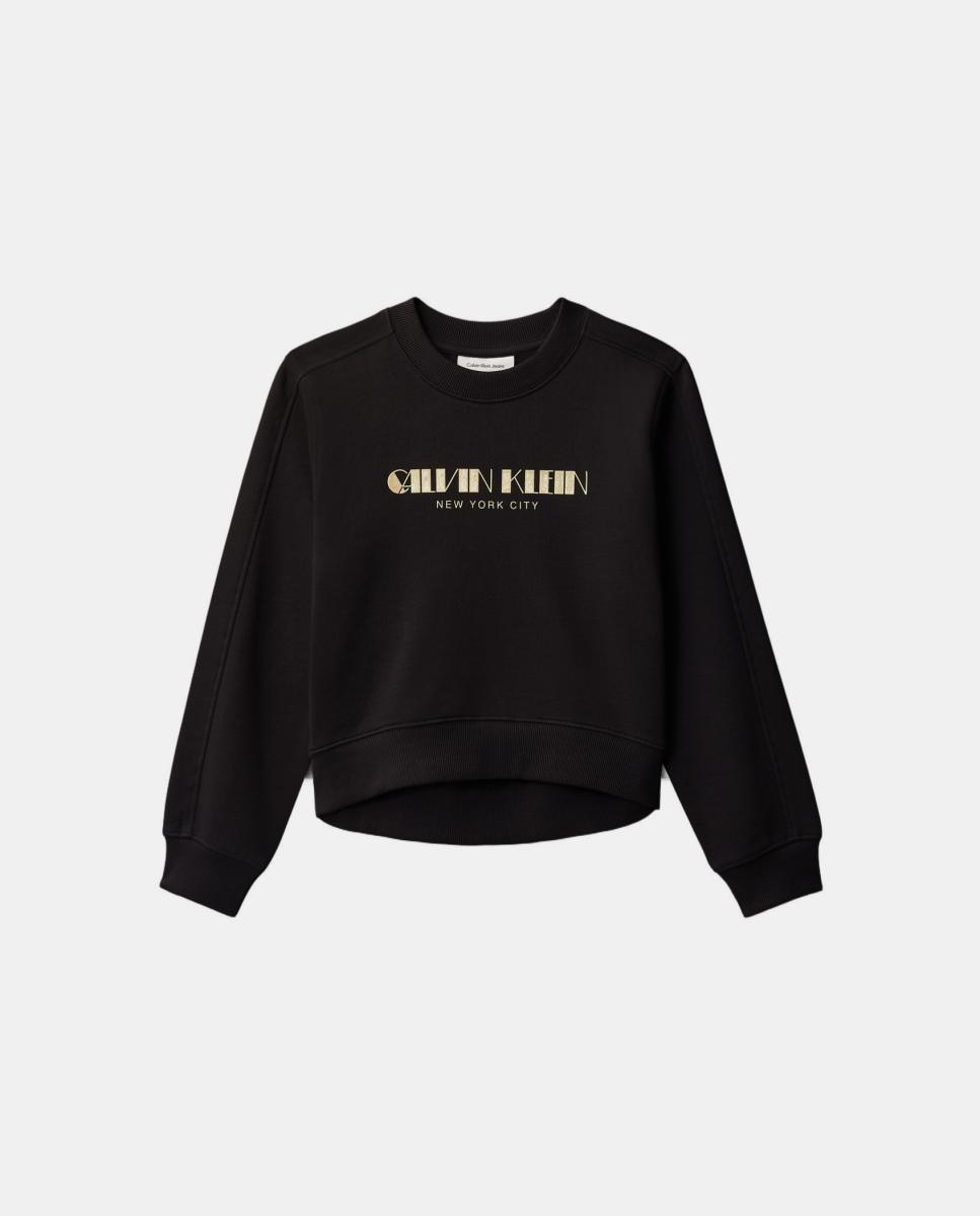 Sweatshirt com Ilustração Calvin Klein Preto-8