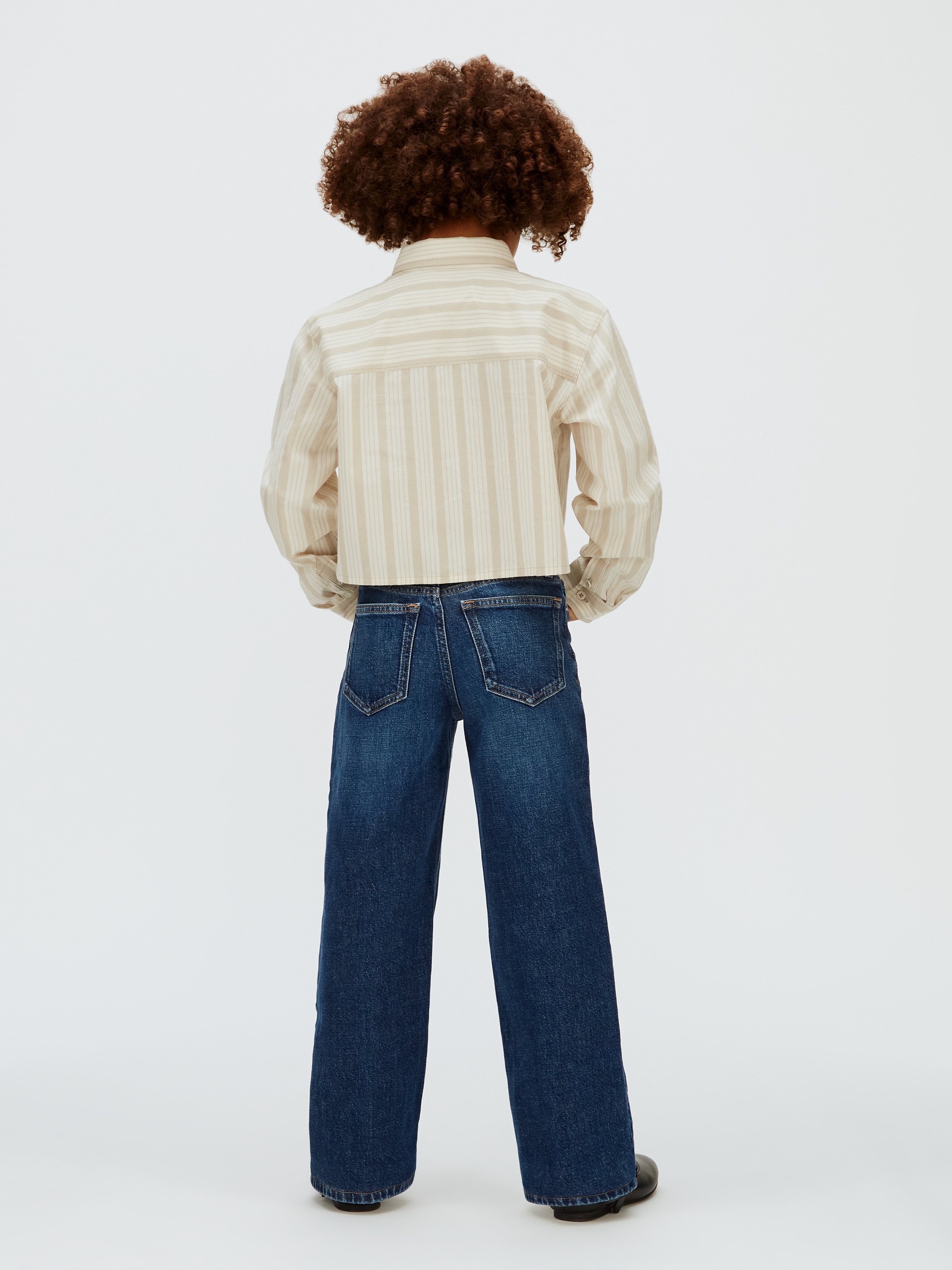 Camisa Cropped às Riscas Calvin Klein Castanho-2