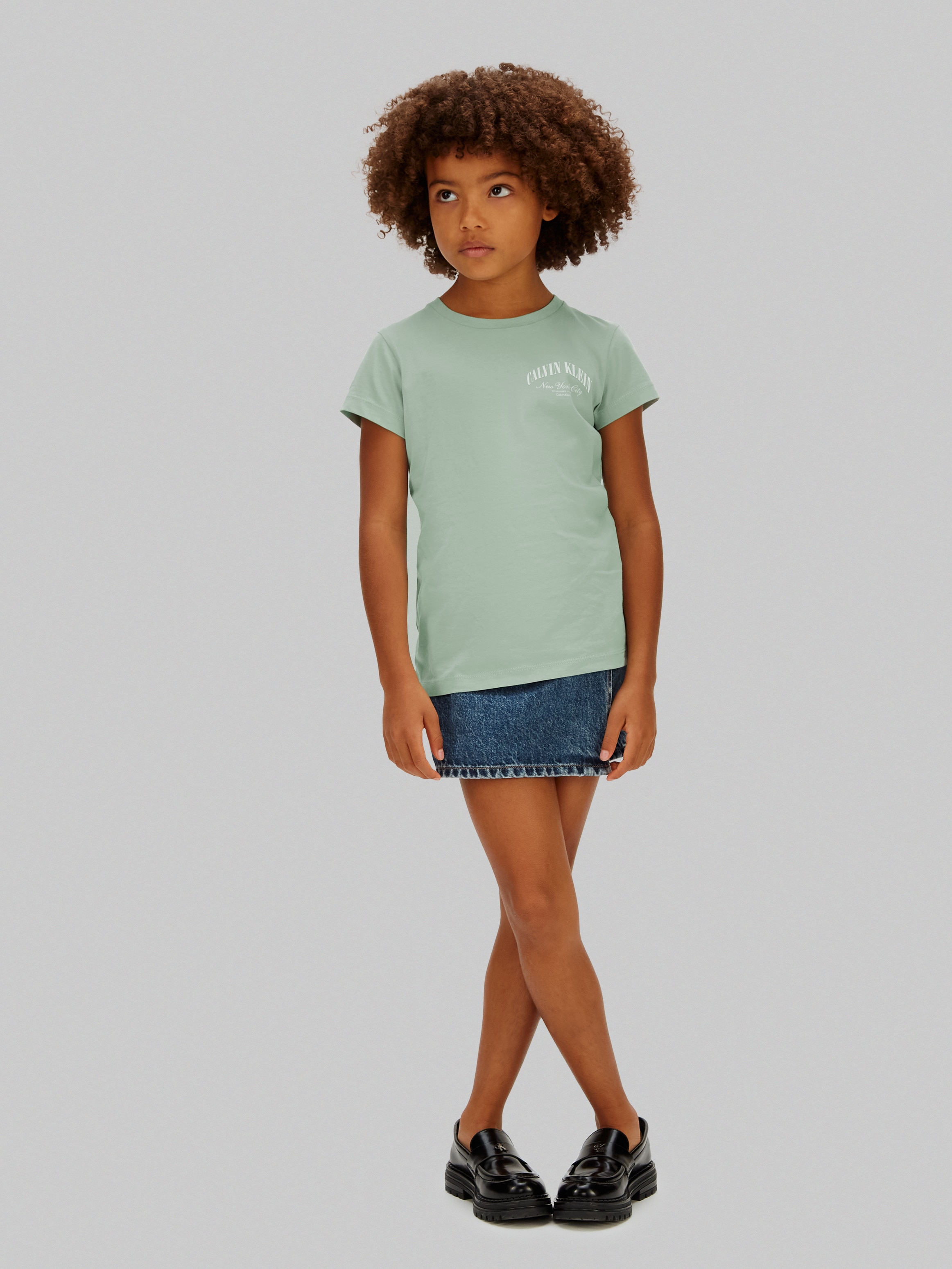 T-shirt Slim Fit com Logótipo Calvin Klein Verde-3