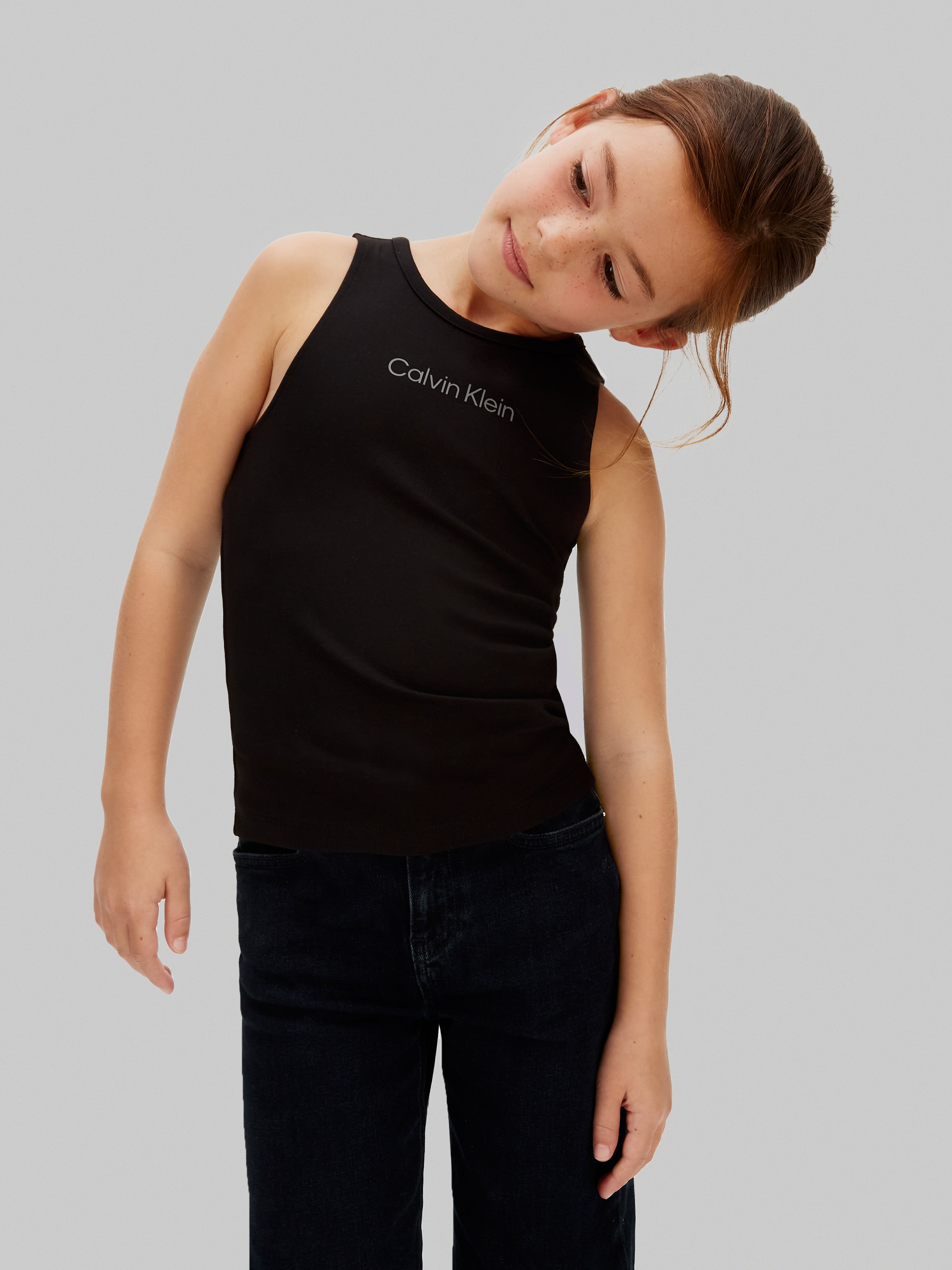Top de Malha sem Mangas Calvin Klein Preto-4
