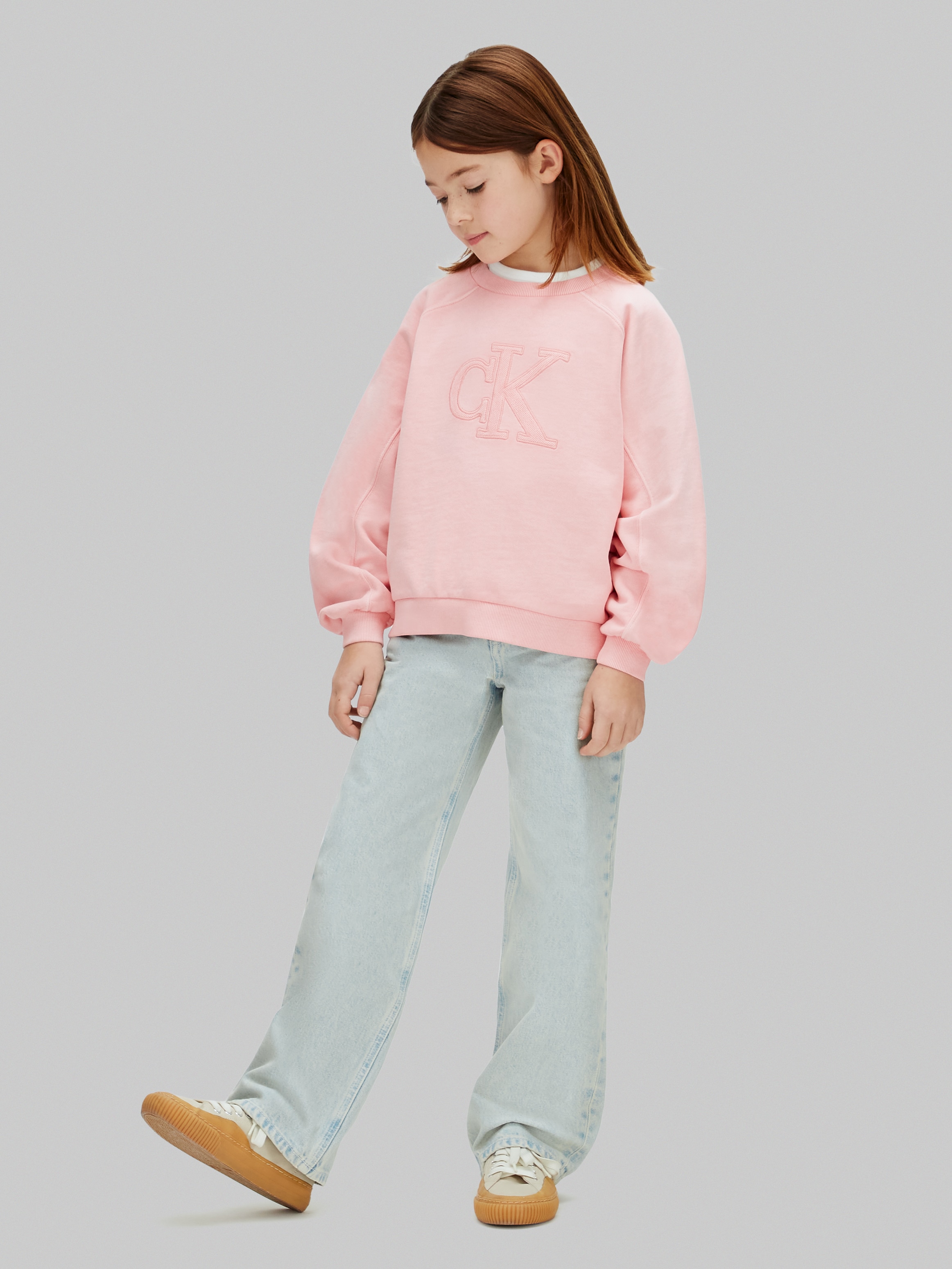 Sweatshirt com Decote Redondo Calvin Klein Rosa-3