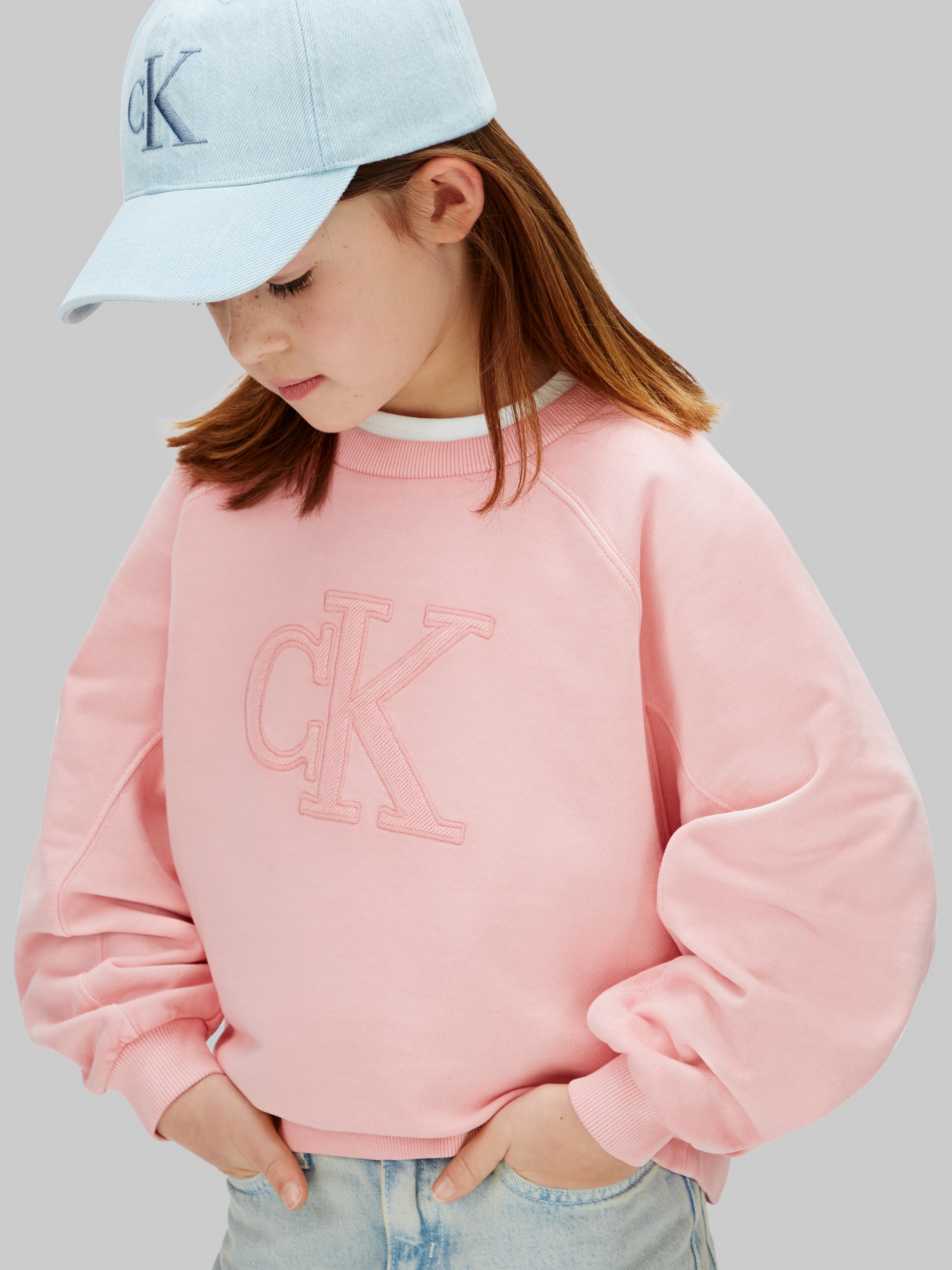 Sweatshirt com Decote Redondo Calvin Klein Rosa-4