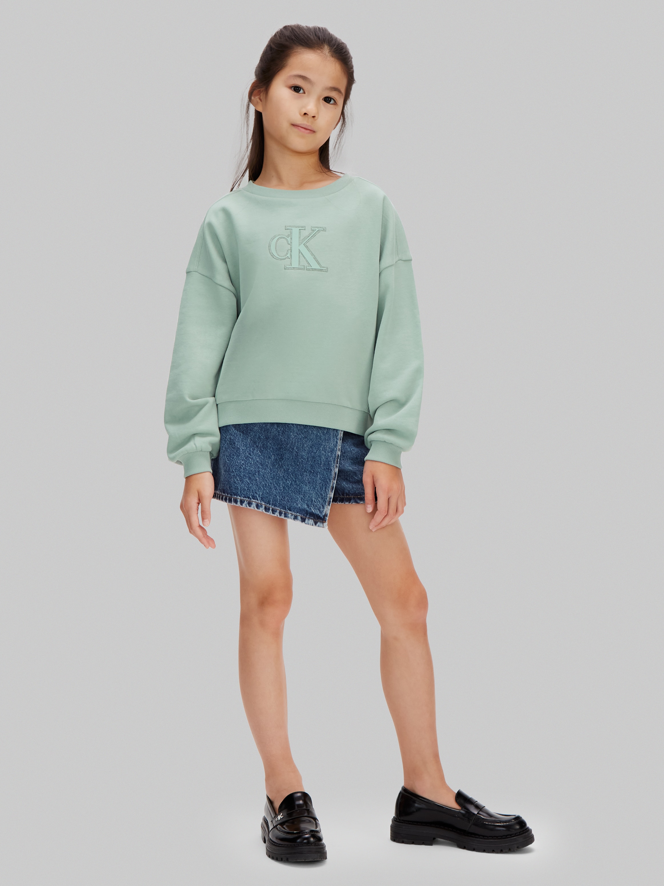 Sweatshirt com Decote Redondo Calvin Klein Verde-2